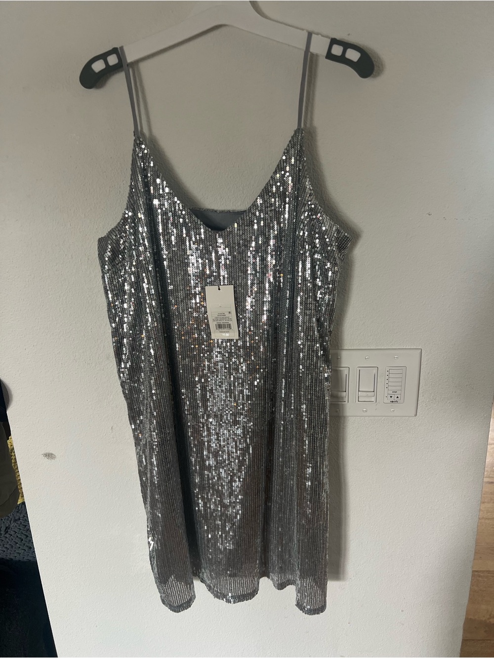 a new day Silver Sequin Mini Slip Dress